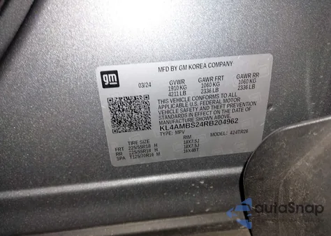 2024 Buick Encore Gx Preferred Fwd from USA, damaged, VIN KL4AMBS24RB204962